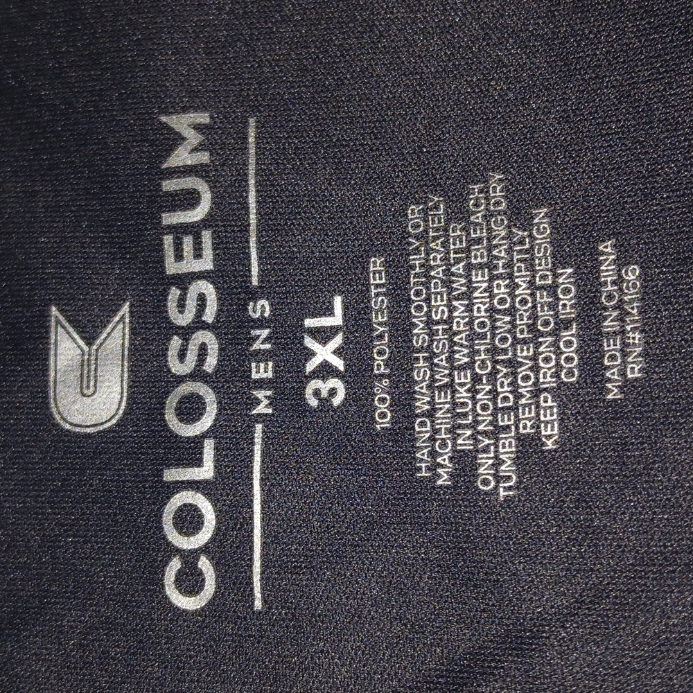 Colosseum Men's Black Polyester Shirt Size 3XL - Picture 4 of 6